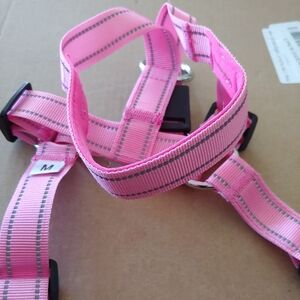 Pink and grey dog harness new in Amazon package size medium